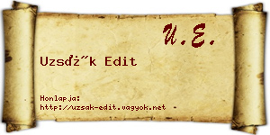 Uzsák Edit névjegykártya
